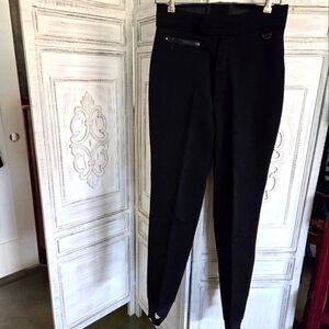 Eddie Bauer Black Womens Tall Ski Pants with feet stirrups - Warm Size 8
